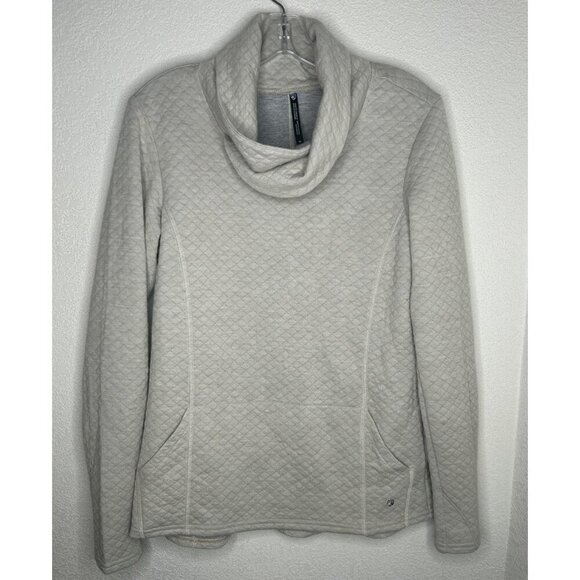 Kuhl Sweaters - Kuhl Sweater Womens M Quilted Cowl Neck Pullover Pockets Logo Knit Lined Outdoor